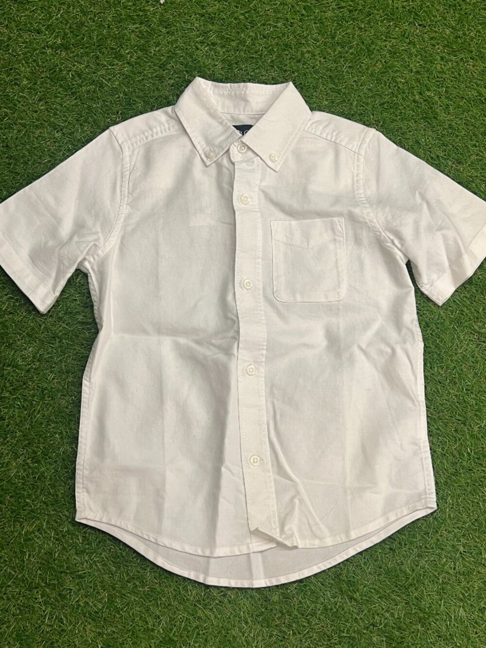 White Children's Place School Uniform Short Sleeve Oxford Shirt - 5/6